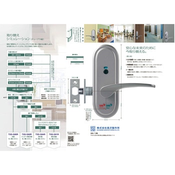 室内用取替レバーハンドルヴィークリア(抗ウイルス・抗菌) チューブラ錠 長沢製作所