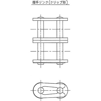EKローラーチェーン(2列形)用ジョイントリンク ENUMA