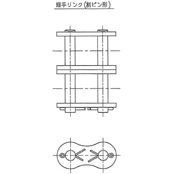 EK80D-2 DCJ EKローラーチェーン(2列形)用ジョイントリンク 1個 ENUMA