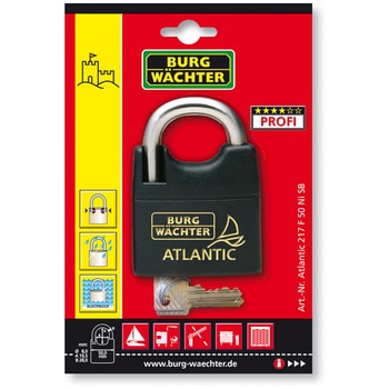 ヴェヒター 樹脂強化シリンダー南京錠 アトランティック (ステンレスツル) - ブルク ヴェヒター