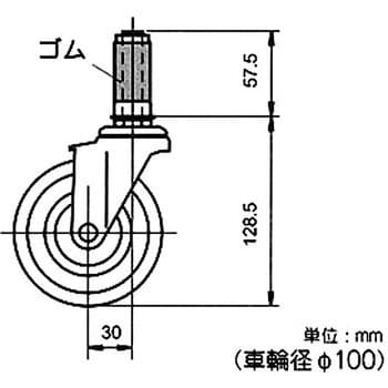 金属製パイプキャスター(Φ28イレクターパイプ専用) 矢崎化工