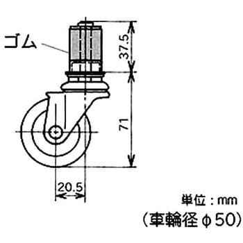 金属製パイプキャスター(Φ28イレクターパイプ専用) 矢崎化工
