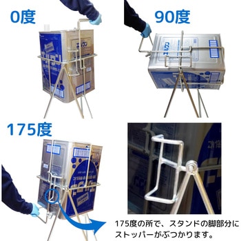 ステンレス缶スタンド 2セット　角缶用　業務用 ステンレス缶スタンド 角缶用 SKC-02 キャスター付 - 株式会社