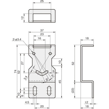 センサブラケット レーザーセンサ用(OMRON社) 岩田製作所