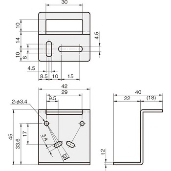 センサブラケット レーザーセンサ用(OMRON社) 岩田製作所