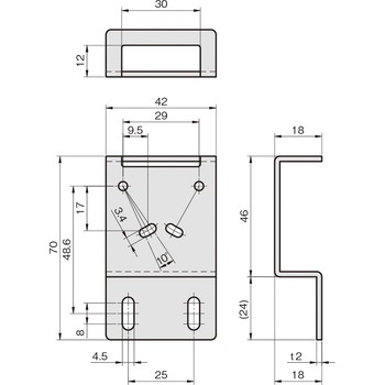 センサブラケット レーザーセンサ用(OMRON社) 岩田製作所