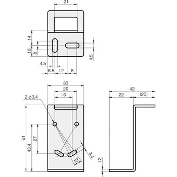 センサブラケット レーザーセンサ用(OMRON社) 岩田製作所