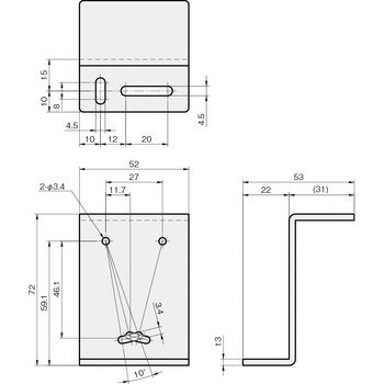 センサブラケット レーザーセンサ用(OMRON社) 岩田製作所