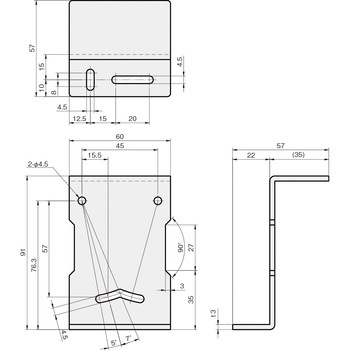 センサブラケット レーザーセンサ用(OMRON社) 岩田製作所