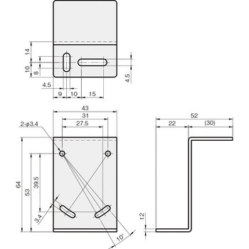 センサブラケット レーザーセンサ用(OMRON社) 岩田製作所
