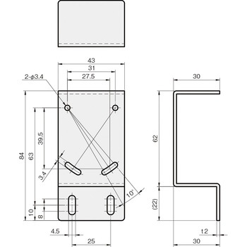 センサブラケット レーザーセンサ用(OMRON社) 岩田製作所