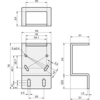 センサブラケット レーザーセンサ用(KEYENCE社) 岩田製作所