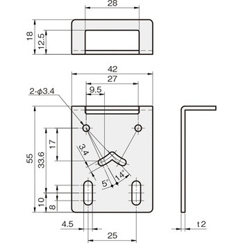 センサブラケット レーザーセンサ用(KEYENCE社) 岩田製作所