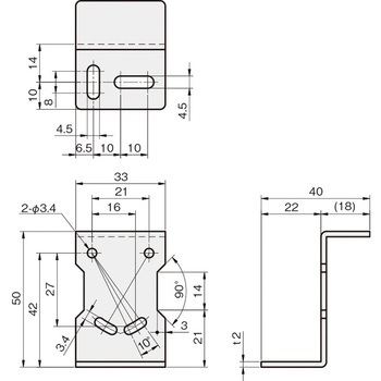 センサブラケット レーザーセンサ用(KEYENCE社) 岩田製作所