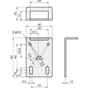 センサブラケット レーザーセンサ用(OPTEX-FA社) 岩田製作所