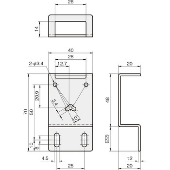 センサブラケット レーザーセンサ用(OPTEX-FA社) 岩田製作所