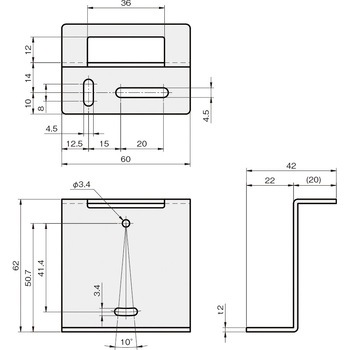 センサブラケット レーザーセンサ用(OPTEX-FA社) 岩田製作所