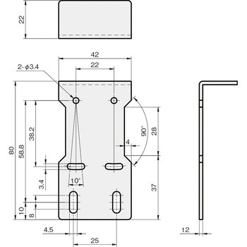 センサブラケット レーザーセンサ用(OPTEX-FA社) 岩田製作所
