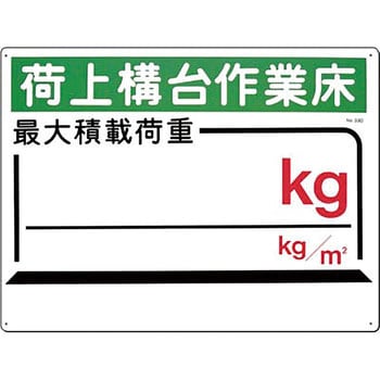 安全標識(足場の積載荷重) つくし工房 重機・積載荷重関係標識 【通販