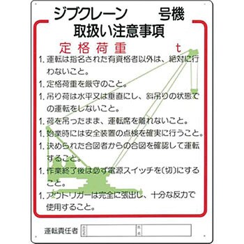 安全標識(重機取扱い標識) つくし工房 持込許可証他 【通販モノタロウ】