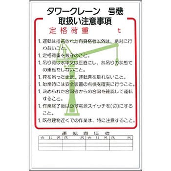 安全標識(重機取扱い標識) つくし工房 持込許可証他 【通販モノタロウ】