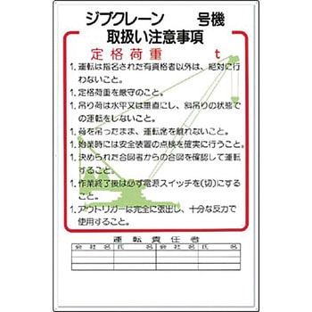 安全標識(重機取扱い標識) つくし工房