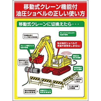 38 S 機械関連ステッカー 移動式クレーン機能付油圧ショベルの正しい使い方 1枚 つくし工房 通販サイトmonotaro