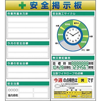 システム安全掲示板(時計付2点タイプ) つくし工房