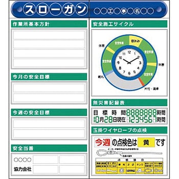 システム安全掲示板(時計付2点タイプ) つくし工房