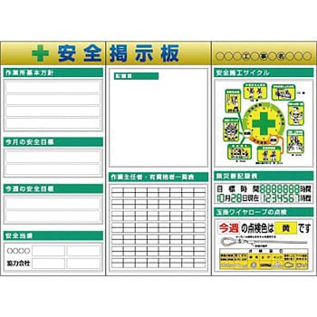 システム安全掲示板(時計付3点タイプ) つくし工房