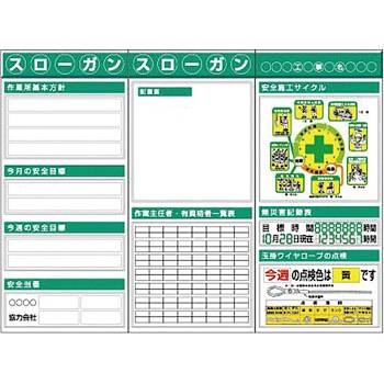 システム安全掲示板(時計付3点タイプ) つくし工房