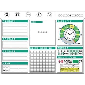 スチール製安全掲示板3点タイプ つくし工房 無災害記録板 【通販