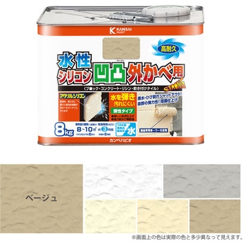 水性シリコン凹凸外かべ用 水性屋外壁用塗料(つやあり・つやけし) カンペハピオ