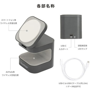 humor Qi2対応 2in1 ワイヤレス充電器 humor