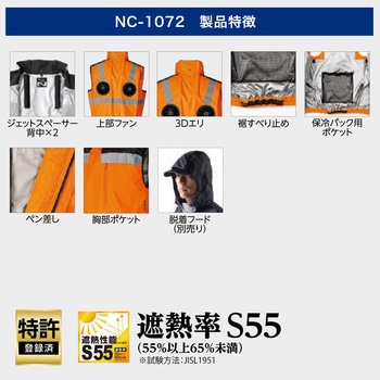 NC-1072 Nクールウェア ベスト 上部ファン (服のみ) NSP