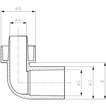 DSH-25NE 断熱ドレンホース用VP管エルボ 1個 因幡電工 【通販モノタロウ】