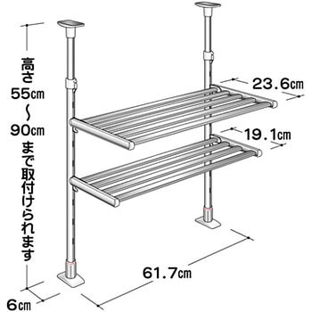 つっぱり棚2段・幅60cm お買得セット TAKUBO