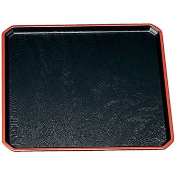 角隅切木目盆 黒天朱SL 福井クラフト