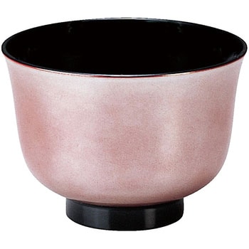 百合汁椀 朱/銀パール A 福井クラフト