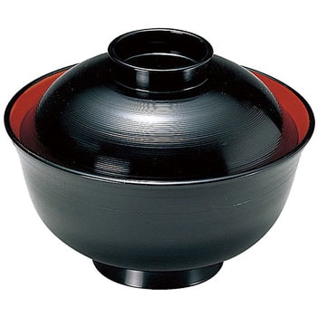千筋丼物椀 黒内朱 TA - 福井クラフト