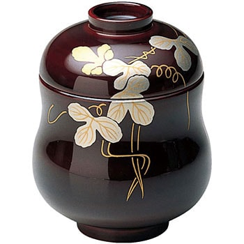 木製 漆手塗 手描き蒔絵ライン ライン花器 - 花瓶