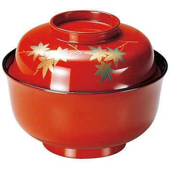 羽反雑煮椀 朱枝紅葉 手塗漆、磨蒔絵 木質 福井クラフト