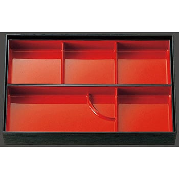 松花堂用セパレート仕切 朱天黒 A 福井クラフト