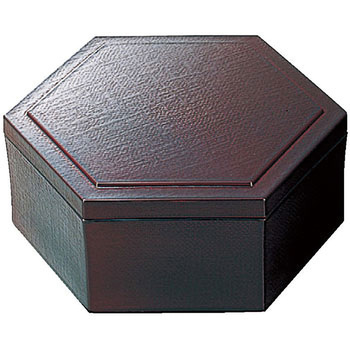 六角布目松花堂(親) 溜内朱 A - 福井クラフト