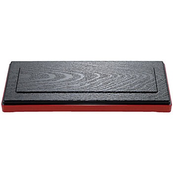 耐熱 ダイヤ三ツ切箱 蓋 黒渕朱 TA 福井クラフト