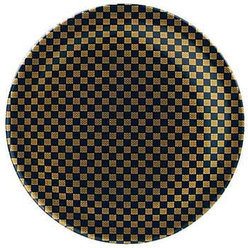 回転寿司皿〈耐熱ABS〉 (特殊印刷) 市松金粉蒔 TA 福井クラフト