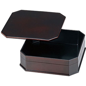 縁高重弁当 チーク内黒 (蓋) A - 福井クラフト