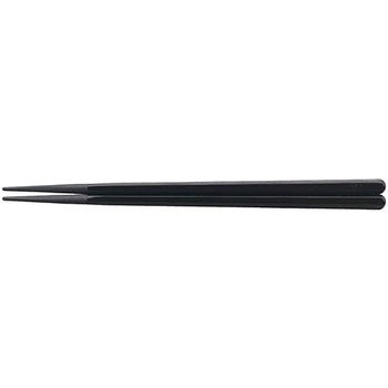 六角木目箸 黒塗 PBT 福井クラフト