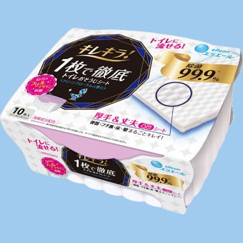 キレキラ 1枚で徹底トイレおそうじシート エリエール