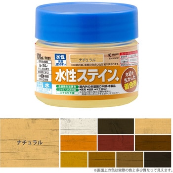 水性ステイン+ 水性木材着色剤(木目を活かした半透明着色仕上げ) カンペハピオ